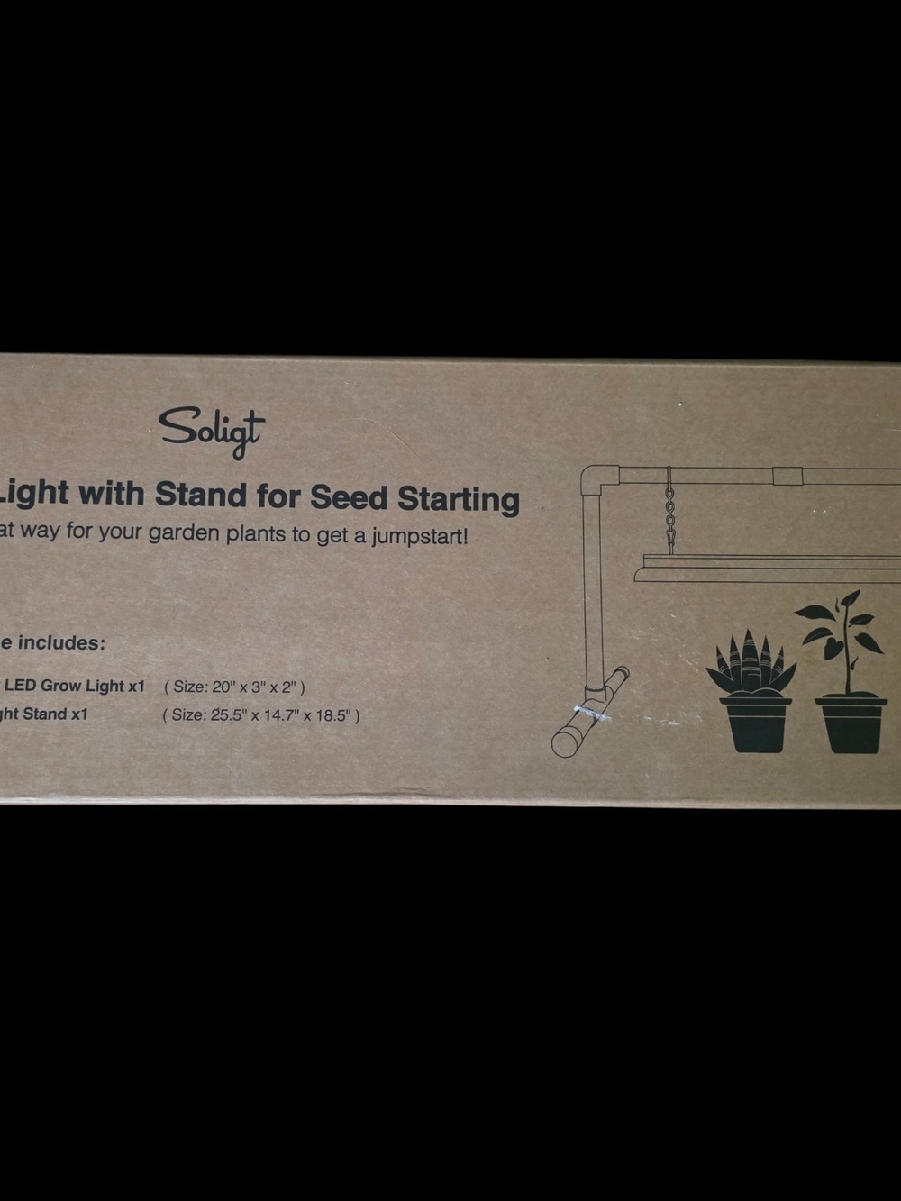 LED Grow Light with Stand for Seed Starting - Brown